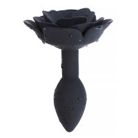 A-Gusto siliconen buttplug met roos (zwart)