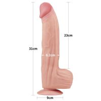Lovetoy dual layer dildo met schuifhuid 12", afbeelding 10