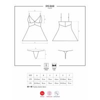 Obsessive babydoll met string en bloemenkant (wit)