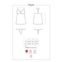 Obsessive Chiccanta chemise met open rug en string