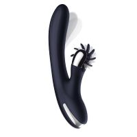 IntoYou Darkspace vibrator met draaiende tongen en vinger (blauw)