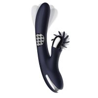 IntoYou Royalspace vibrator met draaiende tongen en 360º (blauw)