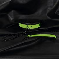 IntoYou glow in the dark halsband met riem, afbeelding 2