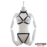 LateToBed bondageset bh en slip met kettingen