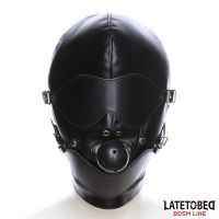 LateToBed slavenkap met oogmasker en ademende balgag, afbeelding 2
