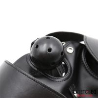 LateToBed slavenkap met oogmasker en ademende balgag, afbeelding 4