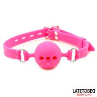 LateToBed ademende siliconen ballgag M - 4,5 cm