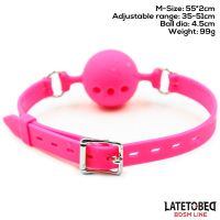 LateToBed ademende siliconen ballgag M - 4,5 cm, afbeelding 7