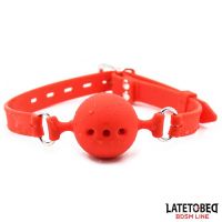 LateToBed ademende siliconen ballgag S - 4 cm, afbeelding 2