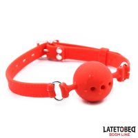 LateToBed ademende siliconen ballgag S - 4 cm, afbeelding 3