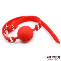 LateToBed ademende siliconen ballgag S - 4 cm, afbeelding 4
