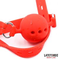 LateToBed ademende siliconen ballgag S - 4 cm, afbeelding 5