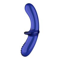 Satisfyer Double Crystal glazen stimulator warm en koud (blauw), afbeelding 2