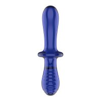 Satisfyer Double Crystal glazen stimulator warm en koud (blauw), afbeelding 4