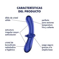 Satisfyer Double Crystal glazen stimulator warm en koud (blauw), afbeelding 5