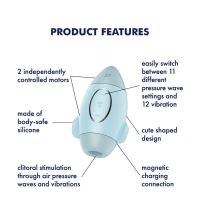 Satisfyer Mission Control clitoriszuiger en vibrator (blauw), afbeelding 5