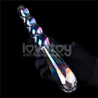 Lovetoy Twilight Gleam glazen dildo Rising Ripples 19 cm, afbeelding 2