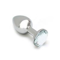 Rimba Sofia metalen buttplug met transparant juweel