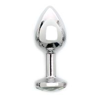 Rimba Sofia metalen buttplug met transparant juweel, afbeelding 3