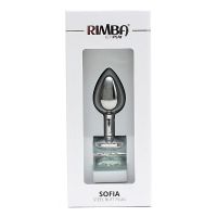 Rimba Sofia metalen buttplug met transparant juweel, afbeelding 4