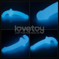Lovetoy dubbele dildo Lumino Play met blauw licht 10,5", afbeelding 10