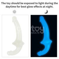 Lovetoy dubbele dildo Lumino Play met blauw licht 10,5", afbeelding 12