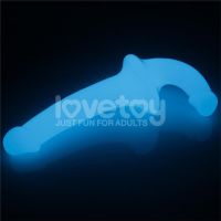 Lovetoy dubbele dildo Lumino Play met blauw licht 10,5", afbeelding 4