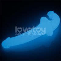 Lovetoy dubbele dildo Lumino Play met blauw licht 10,5", afbeelding 5
