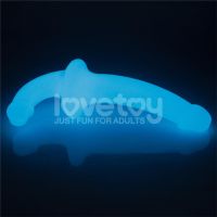 Lovetoy dubbele dildo Lumino Play met blauw licht 10,5", afbeelding 7