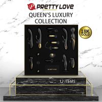 Pretty Love luxeset Queens met 12 toys, zwart en 18k (goud)