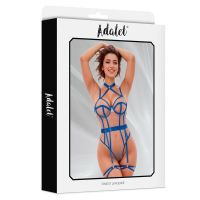 Adalet Lingerie Killye mesh teddy met jarretels en beenringen (blauw), afbeelding 4