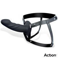 Action strap-on met holle dildo, 5-6,5 cm dik (zwart), afbeelding 2
