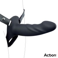 Action strap-on met holle dildo, 5-6,5 cm dik (zwart), afbeelding 3