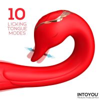 IntoYou Swana vibrator met likkende tong en verstelbare hoek, afbeelding 2