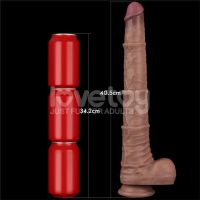 Lovetoy buigbare dubbellaags dildo XXL 16", huidskleur, afbeelding 12