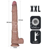 Lovetoy buigbare dubbellaags dildo XXL 16", huidskleur, afbeelding 14
