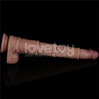 Lovetoy buigbare dubbellaags dildo XXL 16", huidskleur, afbeelding 5