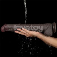 Lovetoy buigbare dubbellaags dildo XXL 14,5", donkerbruin, afbeelding 10