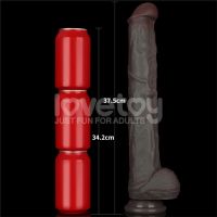 Lovetoy buigbare dubbellaags dildo XXL 14,5", donkerbruin, afbeelding 11