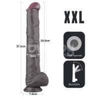 Lovetoy buigbare dubbellaags dildo XXL 14,5", donkerbruin, afbeelding 13