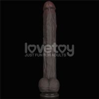 Lovetoy buigbare dubbellaags dildo XXL 14,5", donkerbruin, afbeelding 2