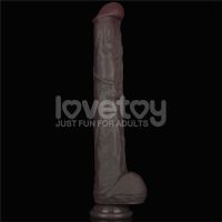 Lovetoy buigbare dubbellaags dildo XXL 14,5", donkerbruin, afbeelding 3