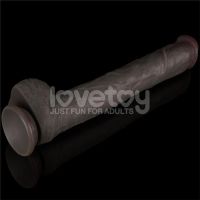 Lovetoy buigbare dubbellaags dildo XXL 14,5", donkerbruin, afbeelding 4