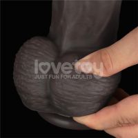 Lovetoy buigbare dubbellaags dildo XXL 14,5", donkerbruin, afbeelding 8