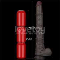 Lovetoy buigbare dubbellaags dildo XXL 16", donkerbruin, afbeelding 12