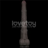 Lovetoy buigbare dubbellaags dildo XXL 16", donkerbruin, afbeelding 2