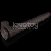 Lovetoy buigbare dubbellaags dildo XXL 16", donkerbruin, afbeelding 5