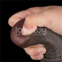 Lovetoy buigbare dubbellaags dildo XXL 16", donkerbruin, afbeelding 7