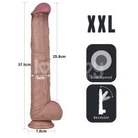 Lovetoy buigbare dubbellaags dildo XXL 14,5", huidskleur, afbeelding 15
