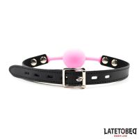 LateToBed siliconen ballgag (roze), afbeelding 2